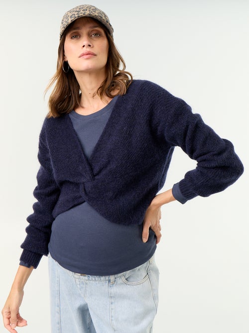 Jersey de maternidad cropped con efecto retorcido - Kiabi