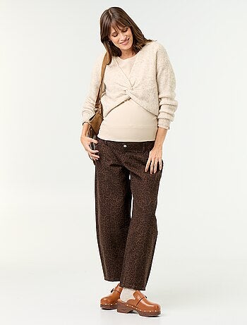 Jersey de maternidad cropped con efecto retorcido