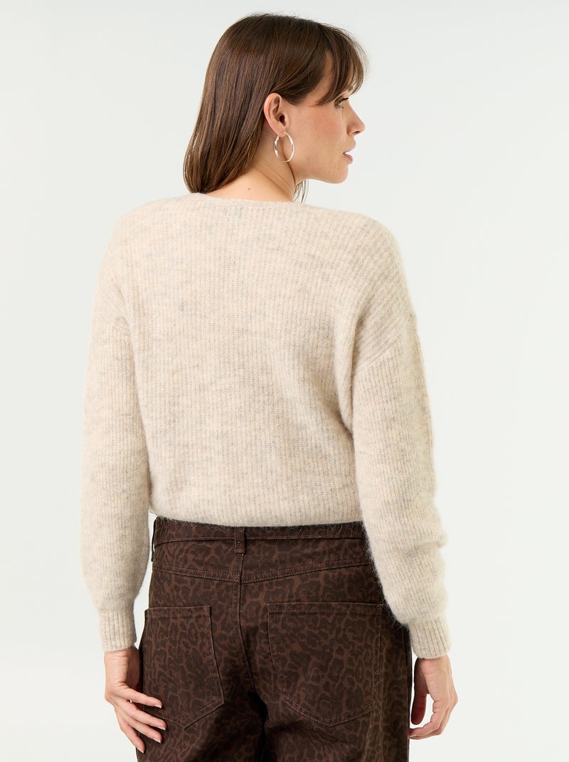 Jersey de maternidad cropped con efecto retorcido Beige - Kiabi