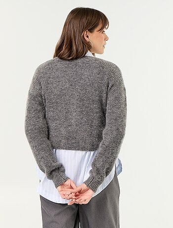 Jersey de maternidad cropped con efecto retorcido