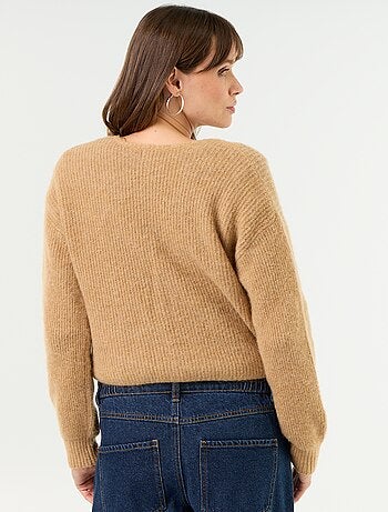 Jersey de maternidad cropped con efecto retorcido