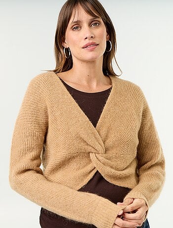 Jersey de maternidad cropped con efecto retorcido