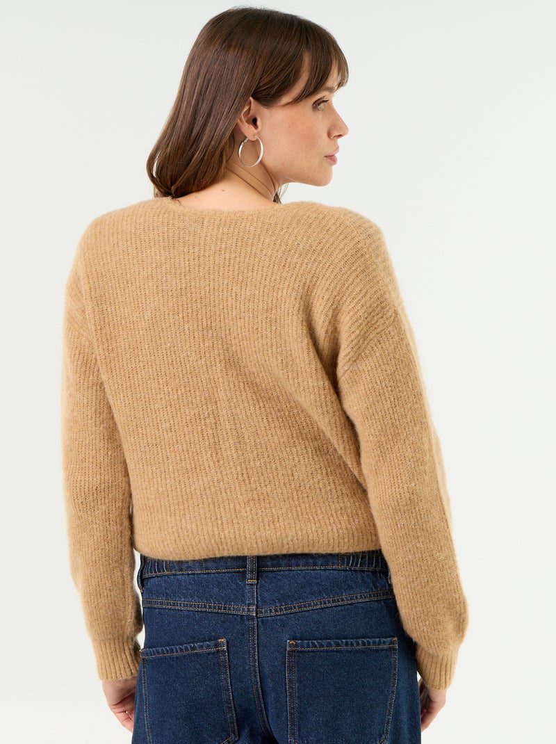 Jersey de maternidad cropped con efecto retorcido Topo - Kiabi