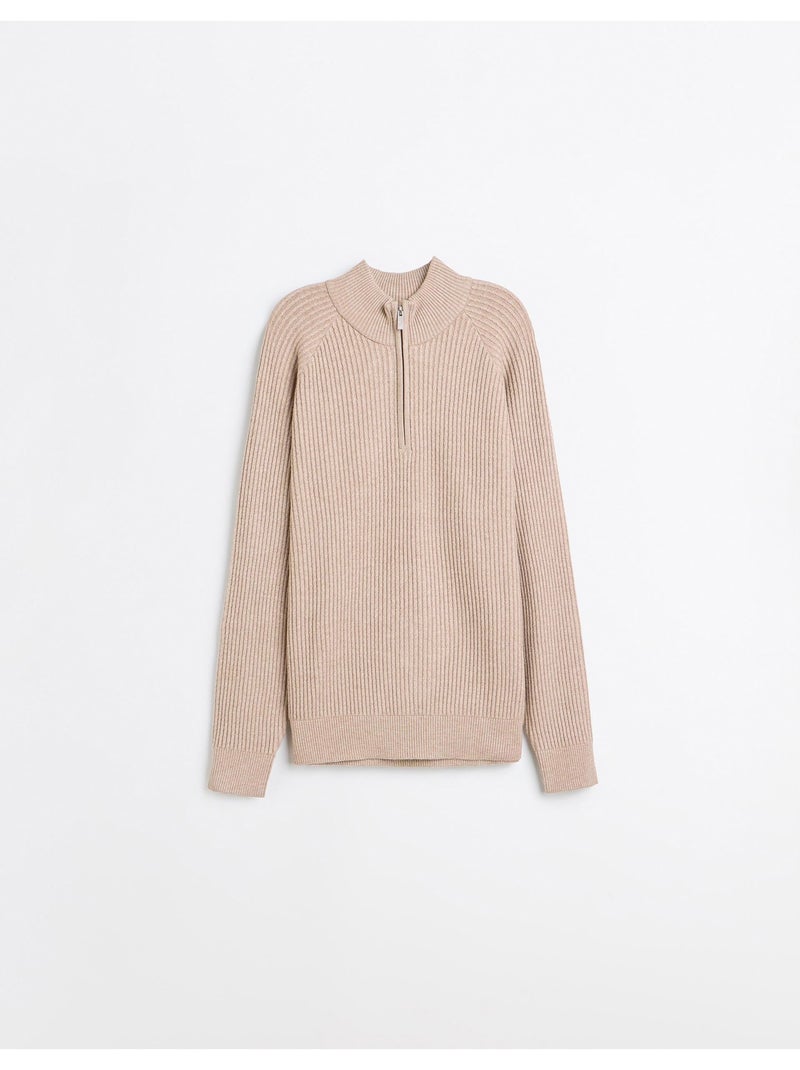 Jersey de media cremallera, mo fashion Beige - Kiabi