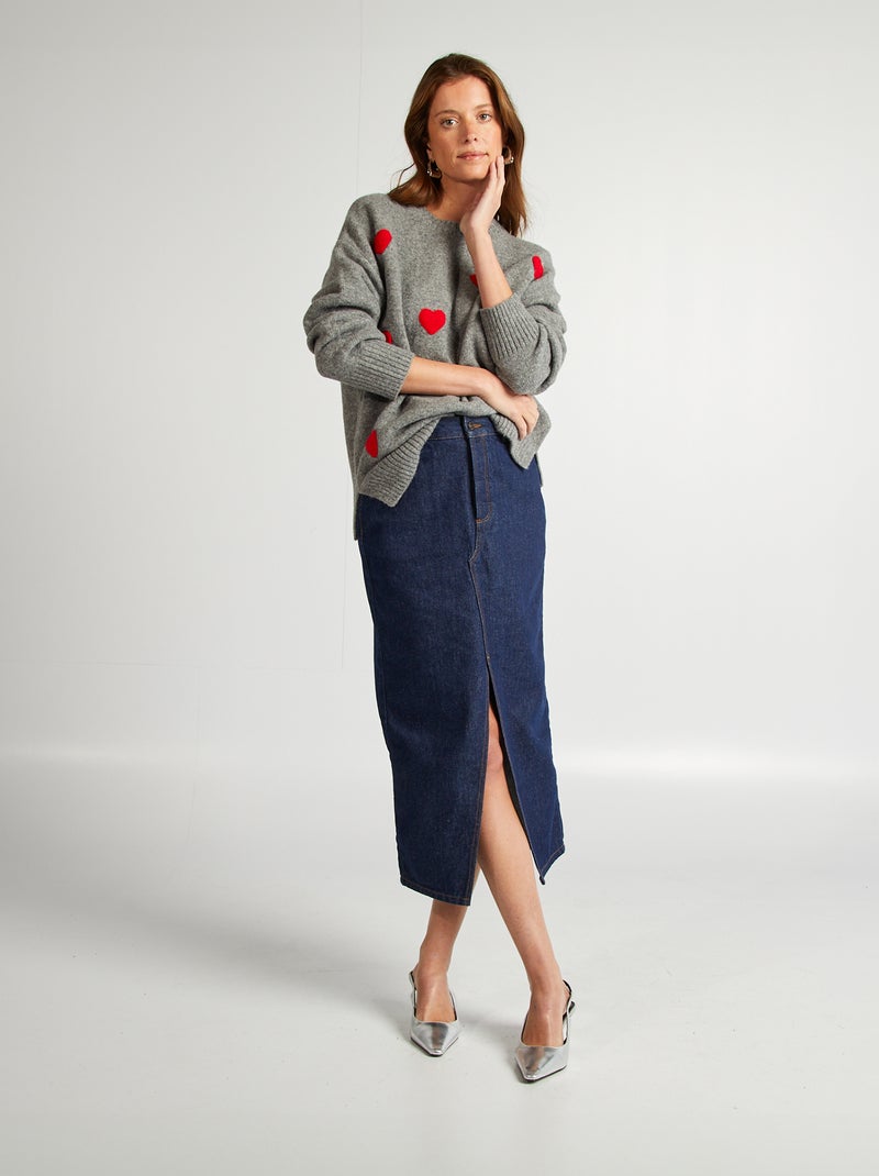 Jersey de mezcla de lana  - San Valentín GRIS - Kiabi