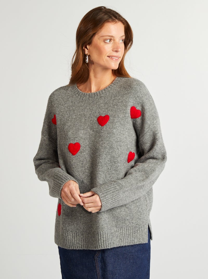 Jersey de mezcla de lana  - San Valentín GRIS - Kiabi