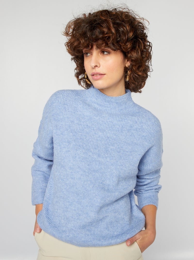 Jersey de mezcla de lana AZUL - Kiabi