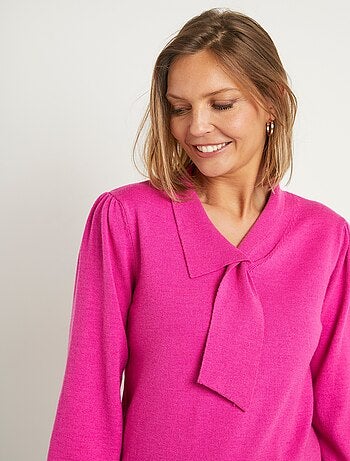 Jersey de mezcla de lana con cuello anudado - Afibel