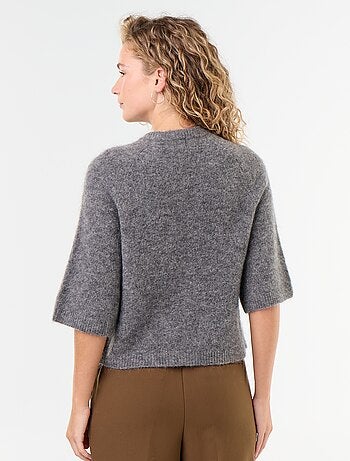 Jersey de mohair de manga corta / sisa caída