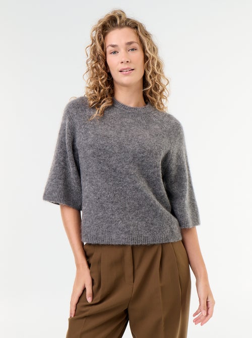 Jersey de mohair de manga corta / sisa caída - Kiabi Jersey de mohair de manga corta / sisa caída - Kiabi