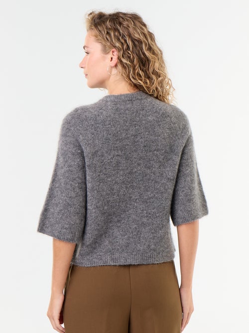 Jersey de mohair de manga corta / sisa caída - Kiabi Jersey de mohair de manga corta / sisa caída - Kiabi