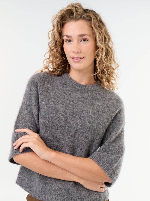 Jersey de mohair de manga corta / sisa caída - Kiabi Jersey de mohair de manga corta / sisa caída - Kiabi