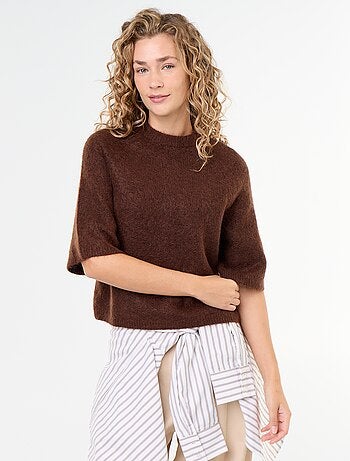 Jersey de mohair de manga corta / sisa caída