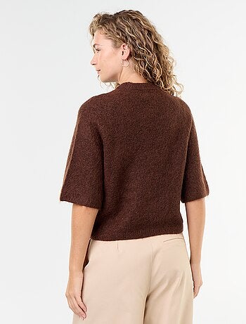 Jersey de mohair de manga corta / sisa caída