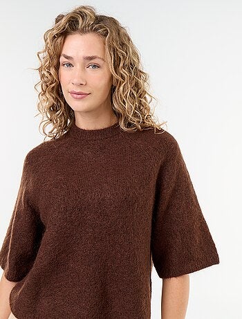 Jersey de mohair de manga corta / sisa caída