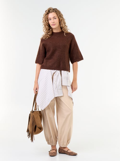 Jersey de mohair de manga corta / sisa caída - Kiabi Jersey de mohair de manga corta / sisa caída - Kiabi