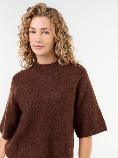 Jersey de mohair de manga corta / sisa caída - Kiabi Jersey de mohair de manga corta / sisa caída - Kiabi
