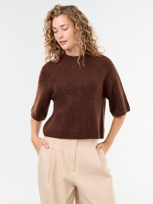 Jersey de mohair de manga corta / sisa caída - Kiabi Jersey de mohair de manga corta / sisa caída - Kiabi