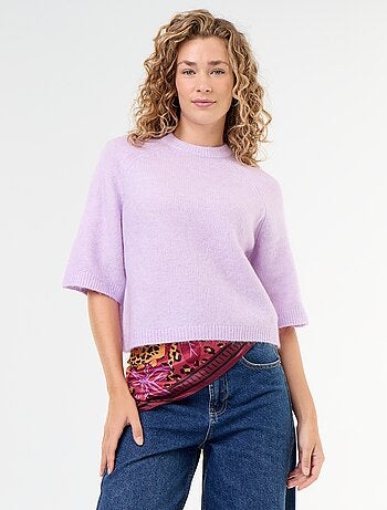 Jersey de mohair de manga corta / sisa caída