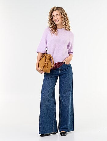 Jersey de mohair de manga corta / sisa caída