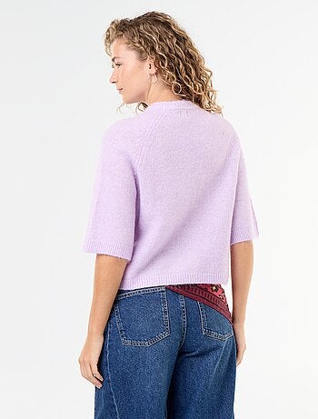 Jersey de mohair de manga corta / sisa caída