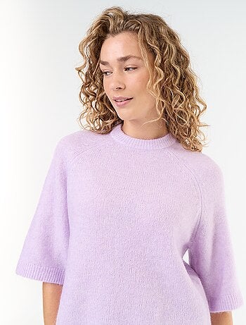 Jersey de mohair de manga corta / sisa caída