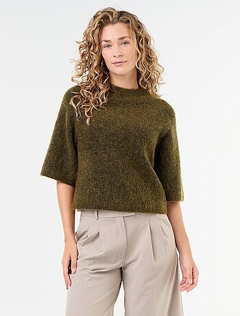 Jersey de mohair de manga corta / sisa caída