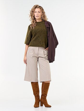 Jersey de mohair de manga corta / sisa caída