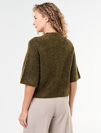Jersey de mohair de manga corta / sisa caída