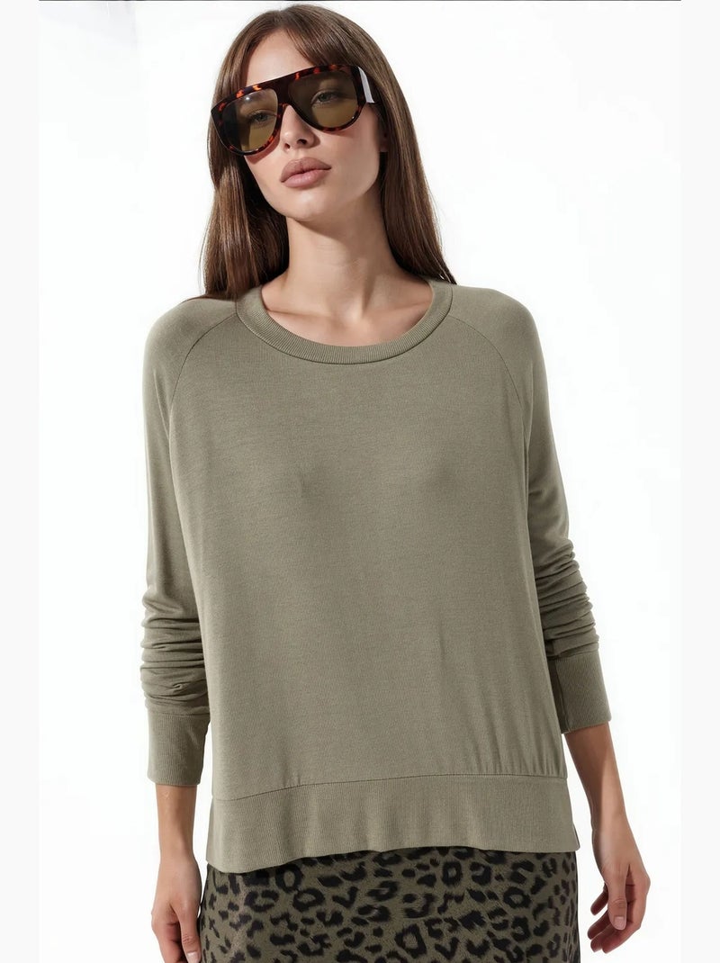 Jersey de mujer de mezcla de viscosa busem Caqui - Kiabi