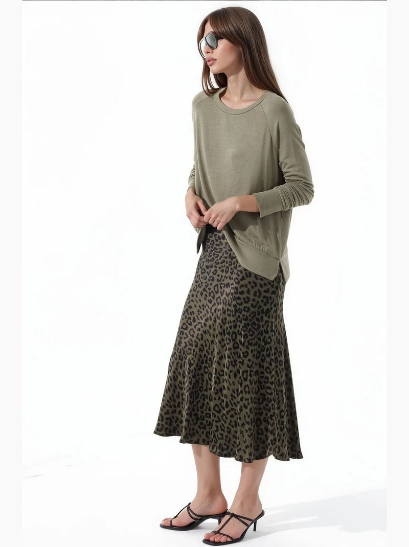 Jersey de mujer de mezcla de viscosa busem Caqui - Kiabi