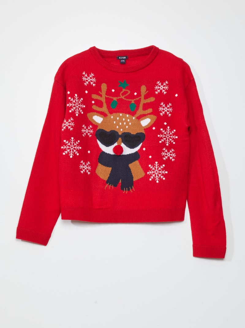 Jersey de Navidad con borla ROJO - Kiabi