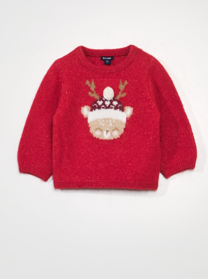 Jersey de Navidad con ciervo ROJO - Kiabi