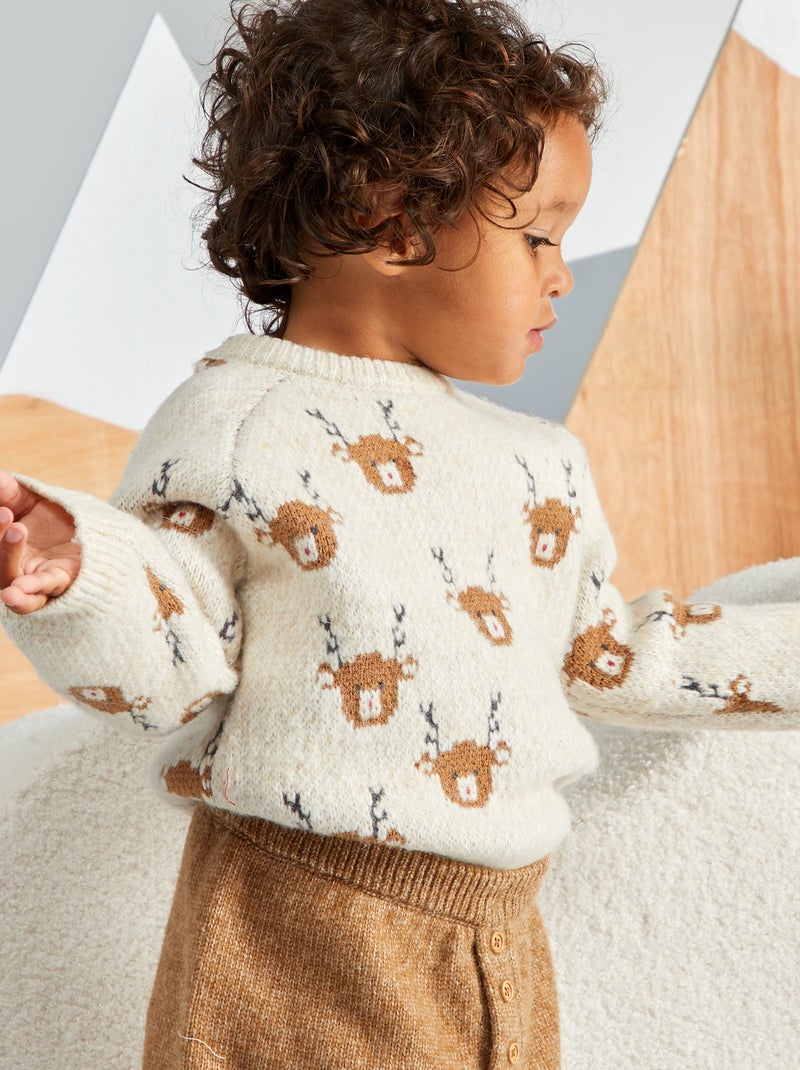 Jersey de Navidad con estampado BEIGE - Kiabi