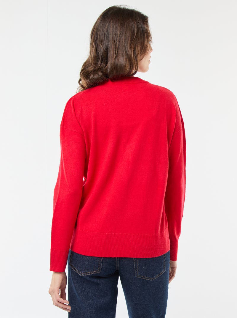 Jersey de Navidad con estampado de árbol Rojo - Kiabi