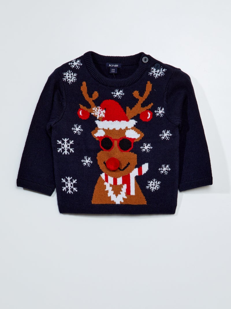 Jersey de Navidad con estampado de 'reno' AZUL - Kiabi