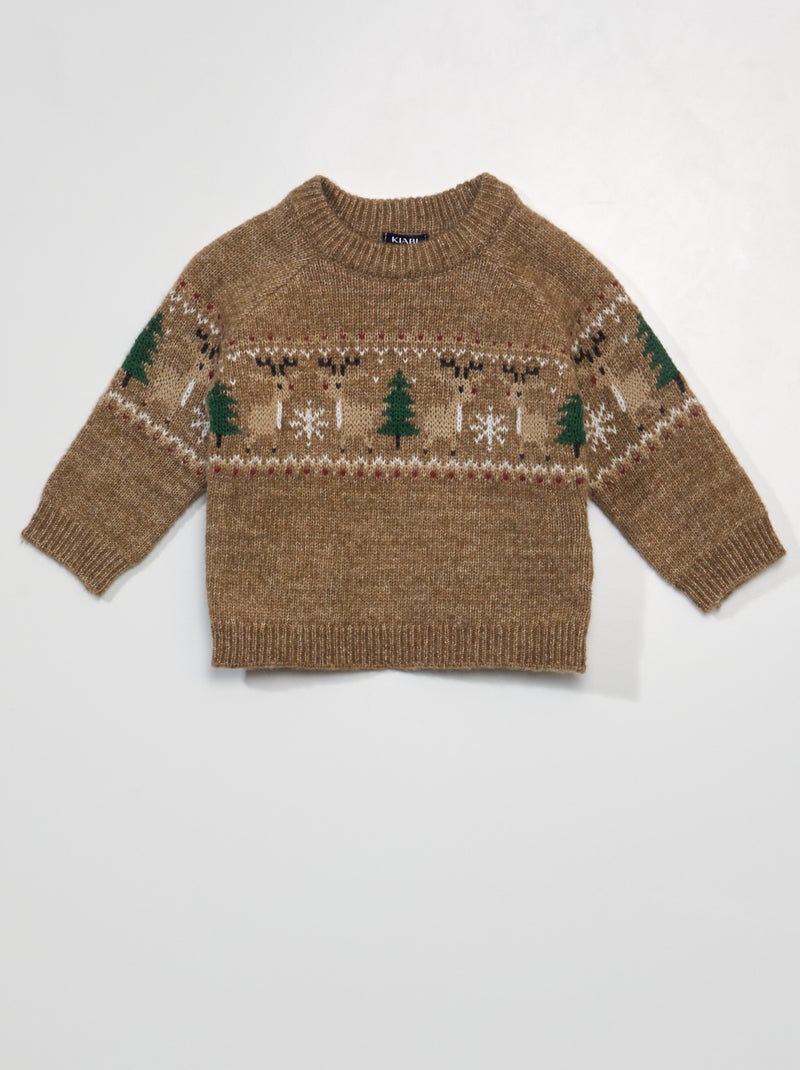 Jersey de Navidad con estampado MARRON - Kiabi