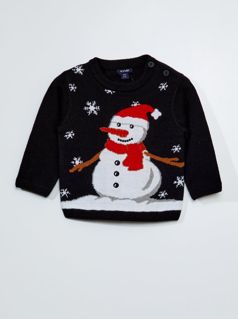 Jersey de Navidad con muñeco de nieve AZUL - Kiabi