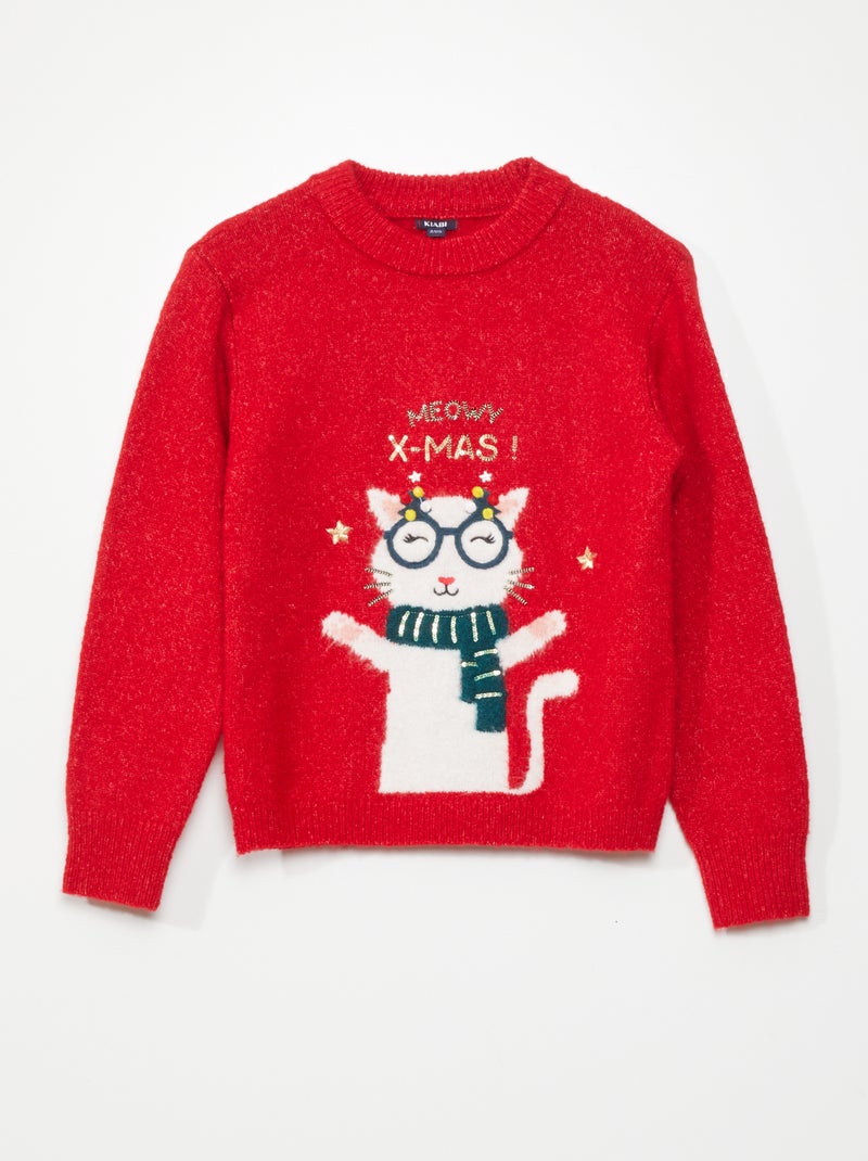 Jersey de Navidad con muñeco de nieve ROJO - Kiabi