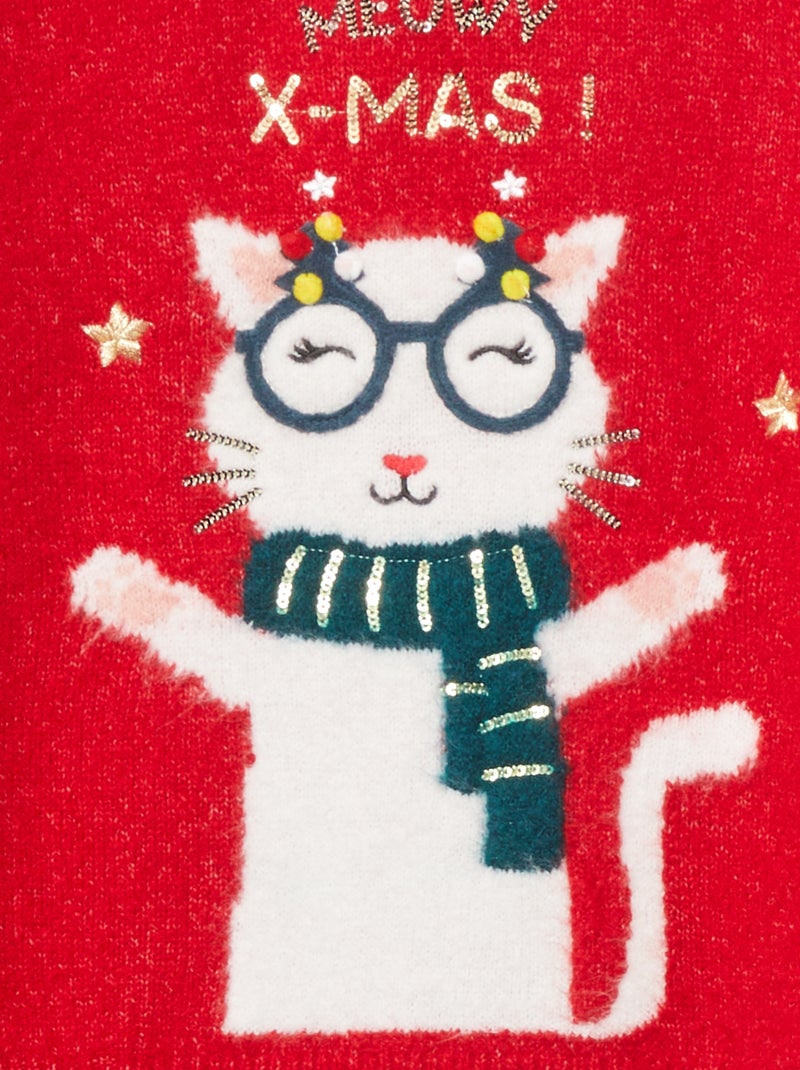 Jersey de Navidad con muñeco de nieve ROJO - Kiabi