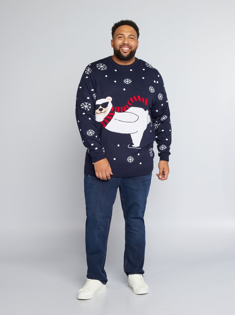 Jersey de Navidad con oso polar AZUL - Kiabi