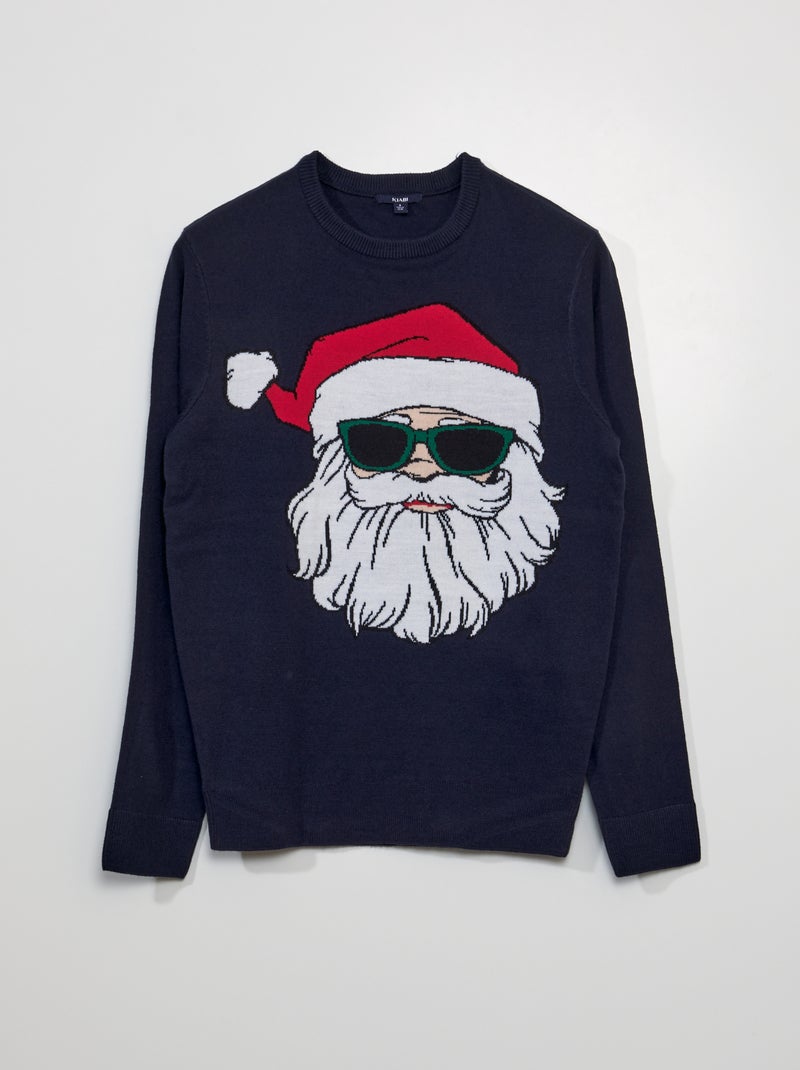 Jersey de Navidad con Papá Noel AZUL - Kiabi