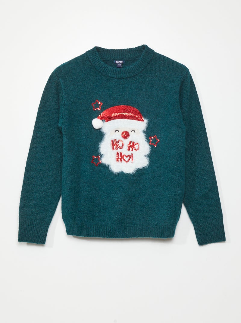 Jersey de Navidad con Papá Noel VERDE - Kiabi
