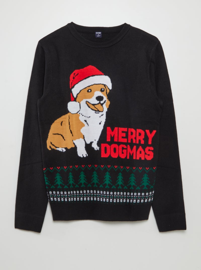 Jersey de Navidad corgi NEGRO - Kiabi