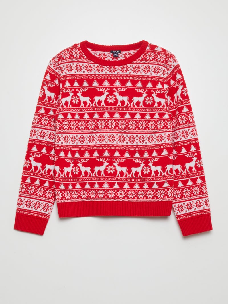 Jersey de Navidad de jacquard ROJO - Kiabi