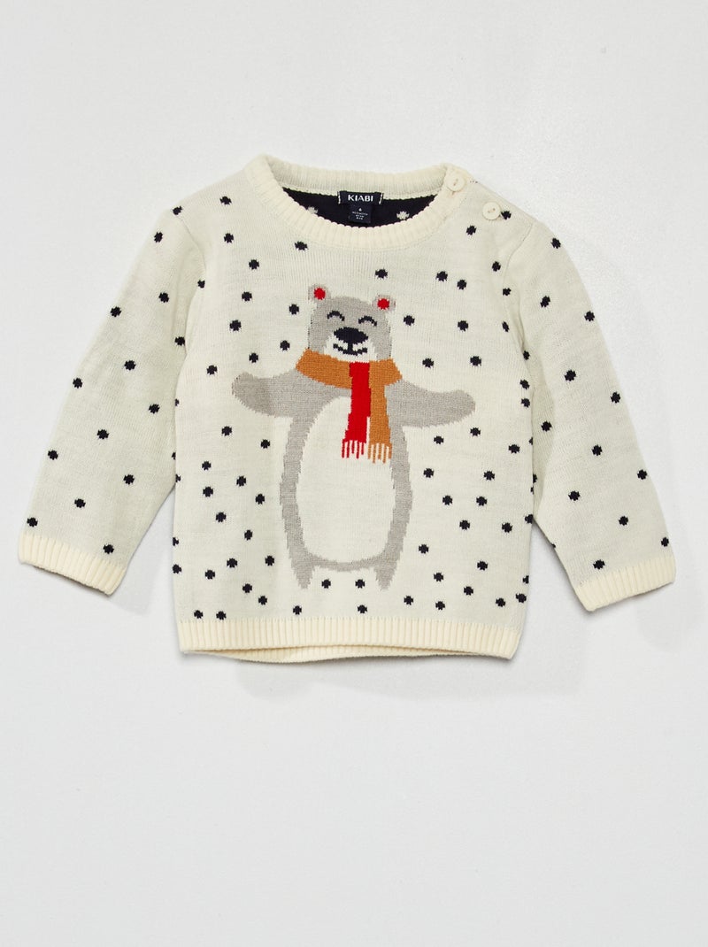 Jersey de Navidad de punto BLANCO - Kiabi