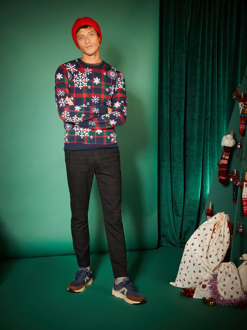 Jersey de Navidad de punto grueso AZUL - Kiabi