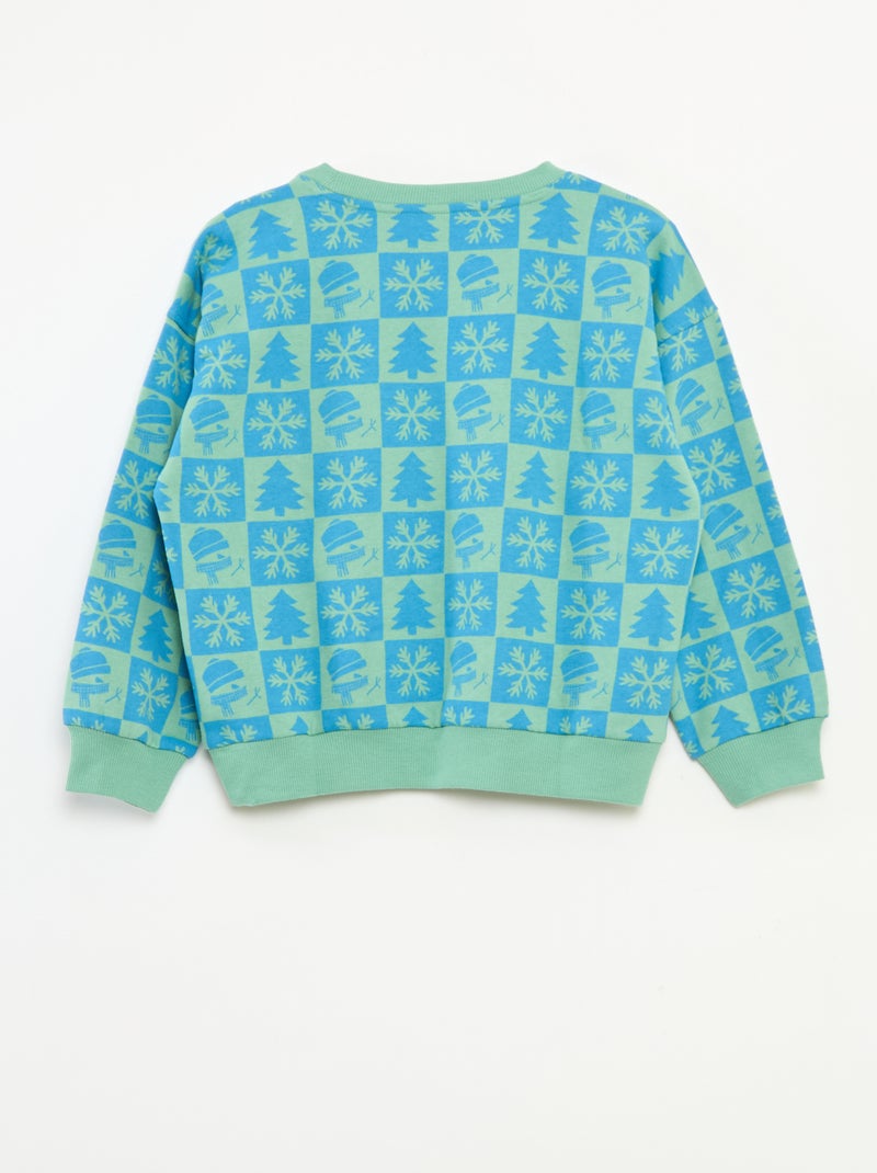 Jersey de Navidad estampado en algodón Verde - Kiabi