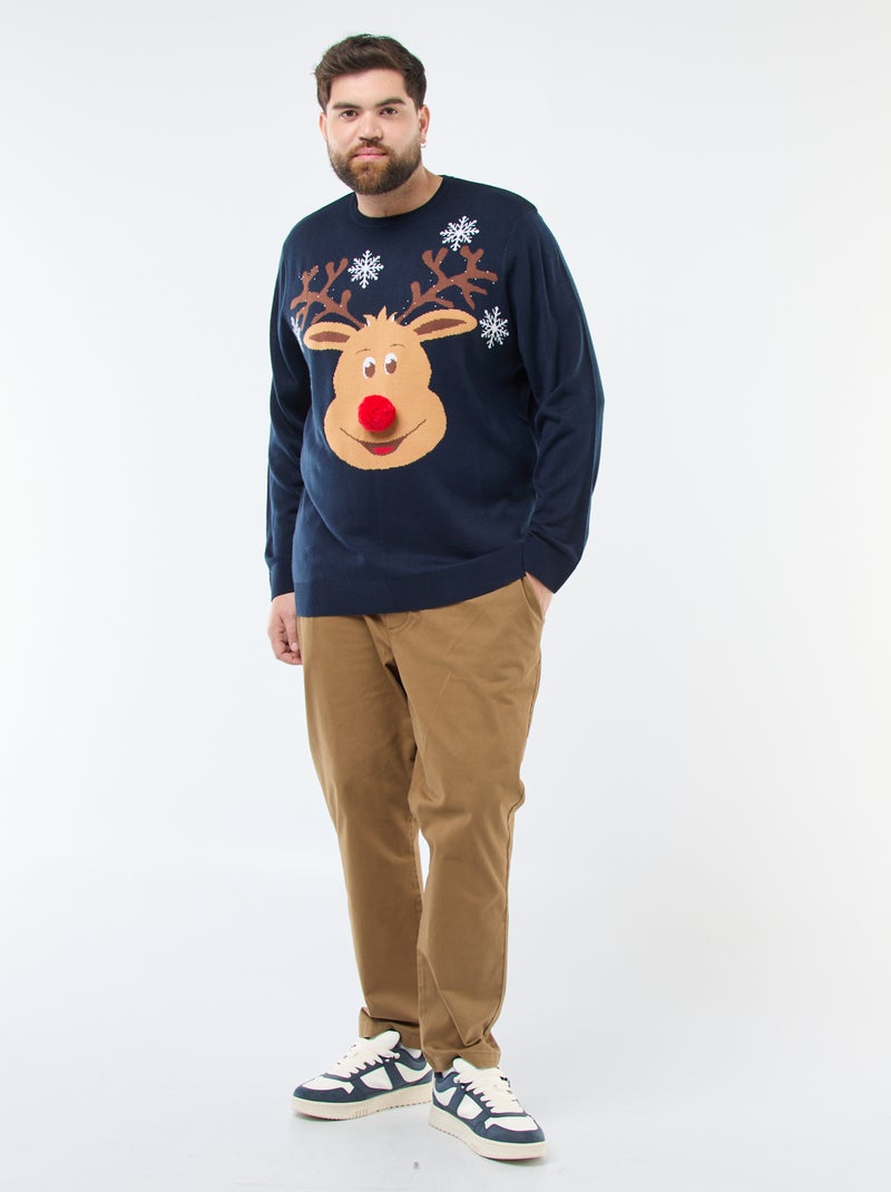 Jersey de Navidad estampado 'reno' Azul - Kiabi