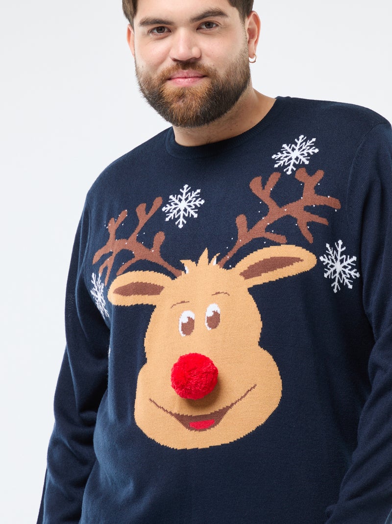 Jersey de Navidad estampado 'reno' Azul - Kiabi